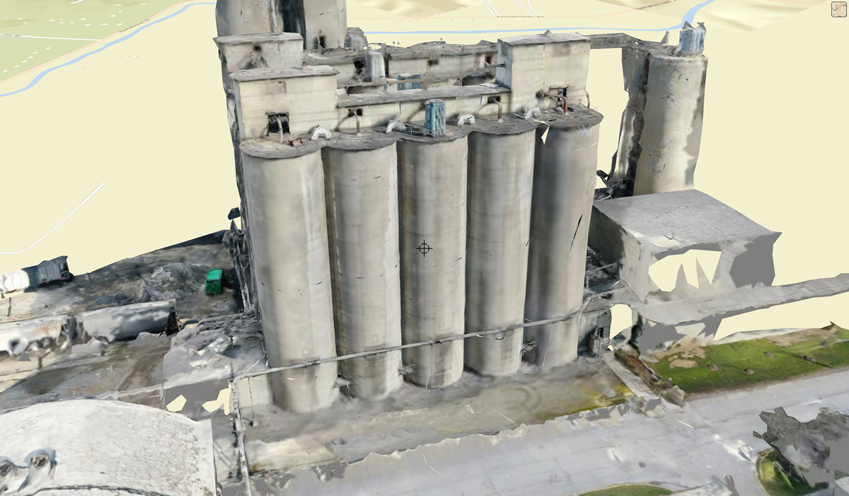 3D rendering of AI supplemental silo inspection