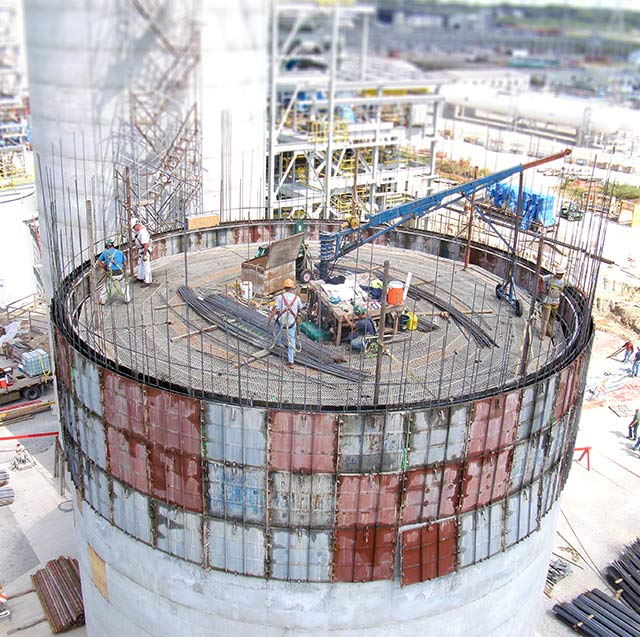 Silo construction of jumpform concrete silo